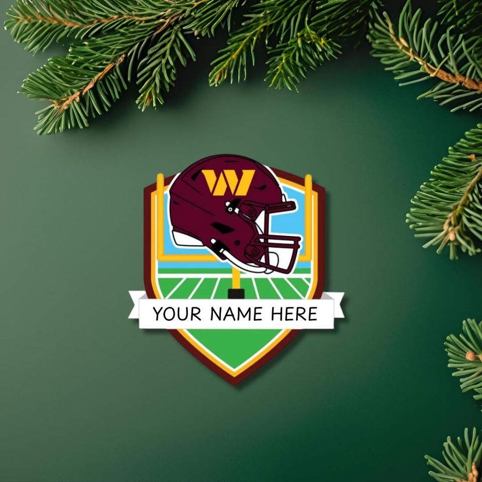 Washington Commanders Personalized Shield Ornament
