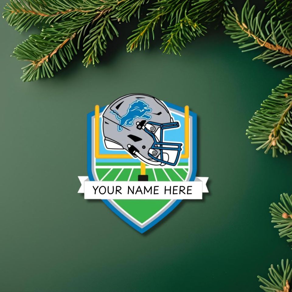 Detroit Lions Personalized Shield Ornament