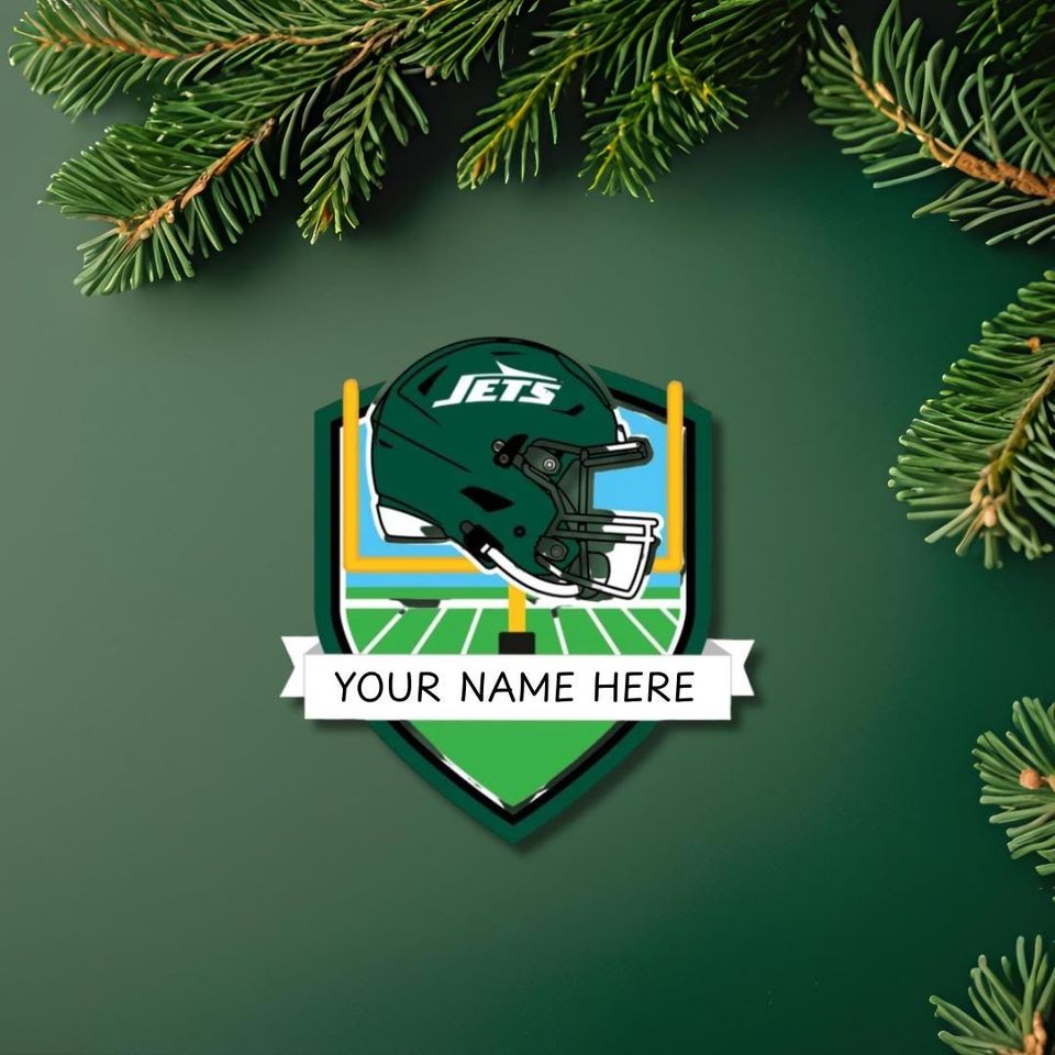 New York Jets Personalized Shield Ornament