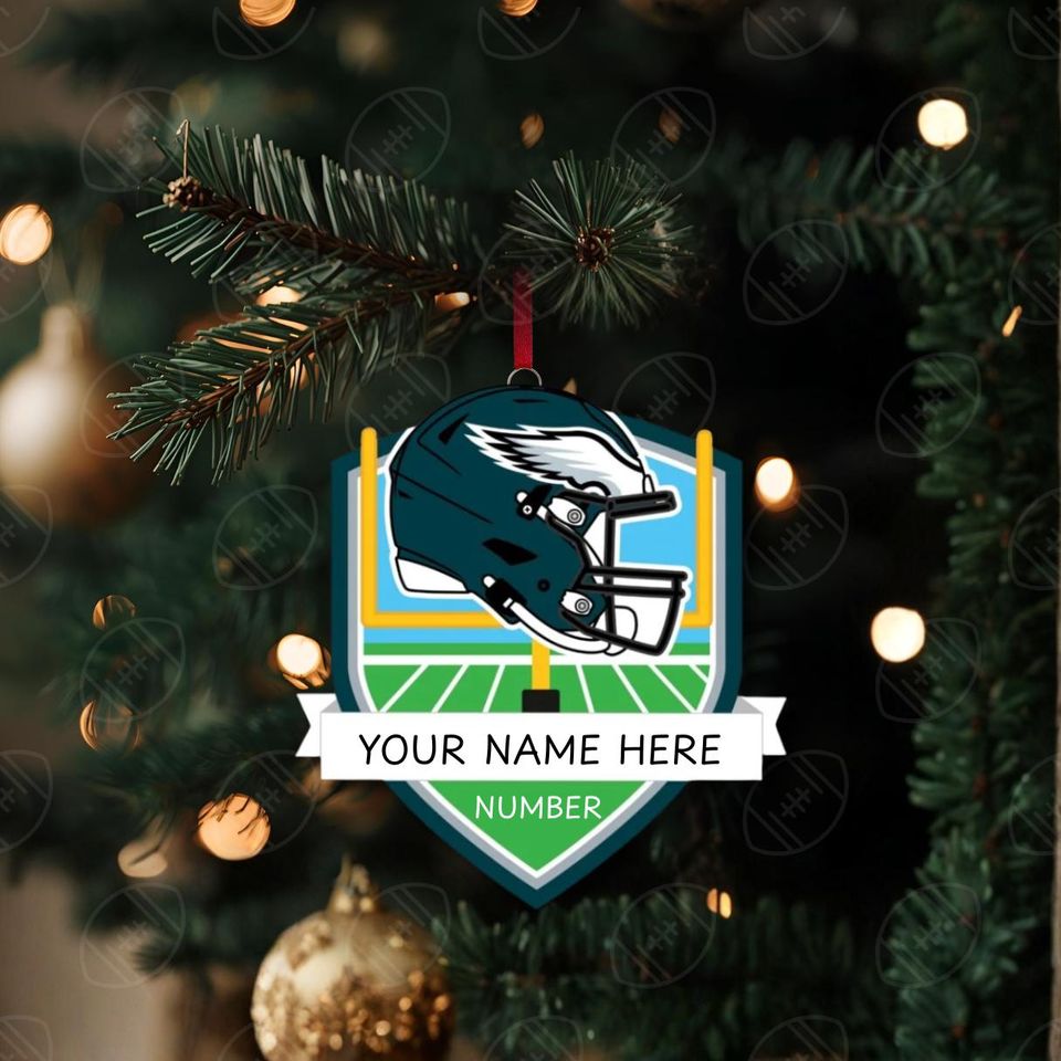 Philadelphia Eagles Personalized Shield Ornament