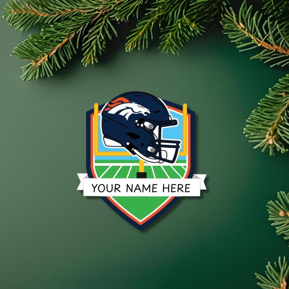 Denver Broncos Personalized Shield Ornament