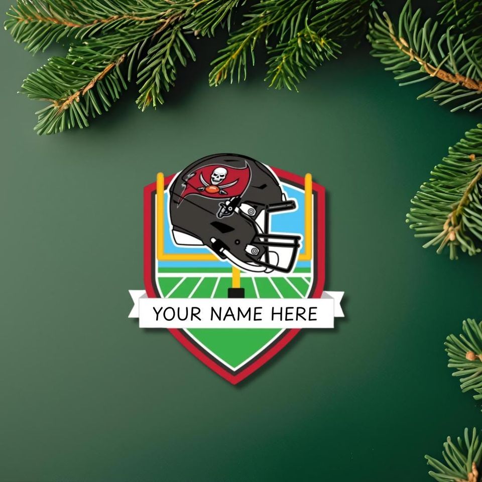 Tampa Bay Buccaneers Personalized Shield Ornament