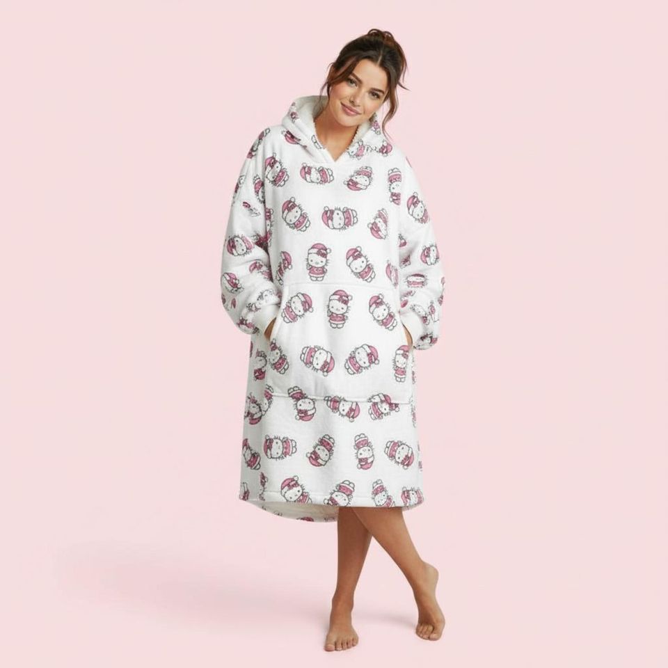 Pink Hello Kitty Santa Blanket Hoodie