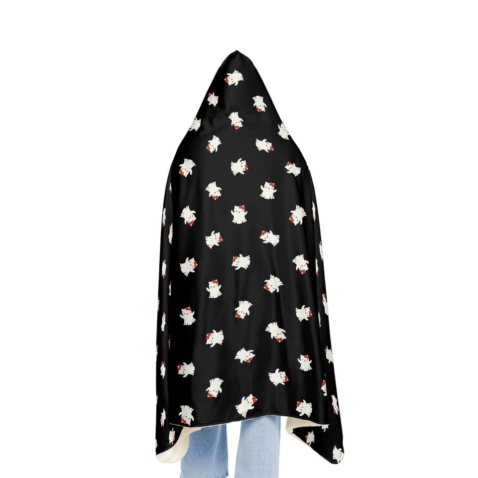 Hello Kitty Ghost Hooded Blanket: Cozy Halloween Design