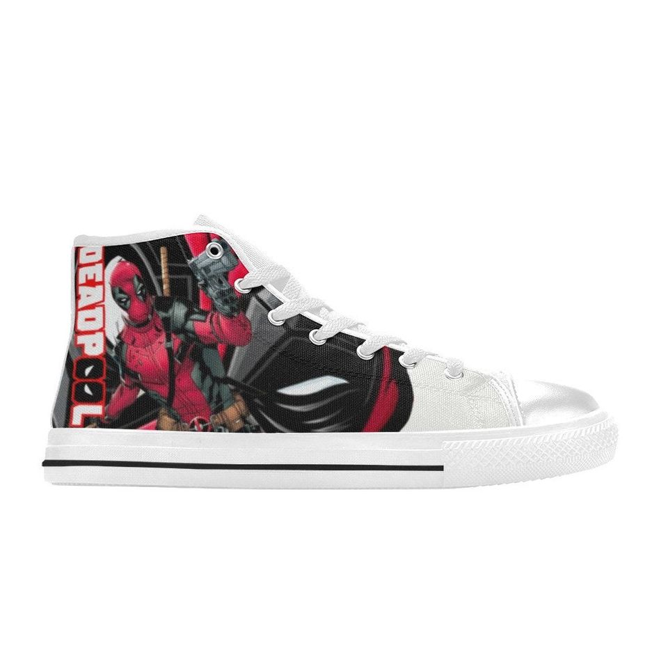 Deadpool Canvas High Top Sneakers, Deadpool Shoes