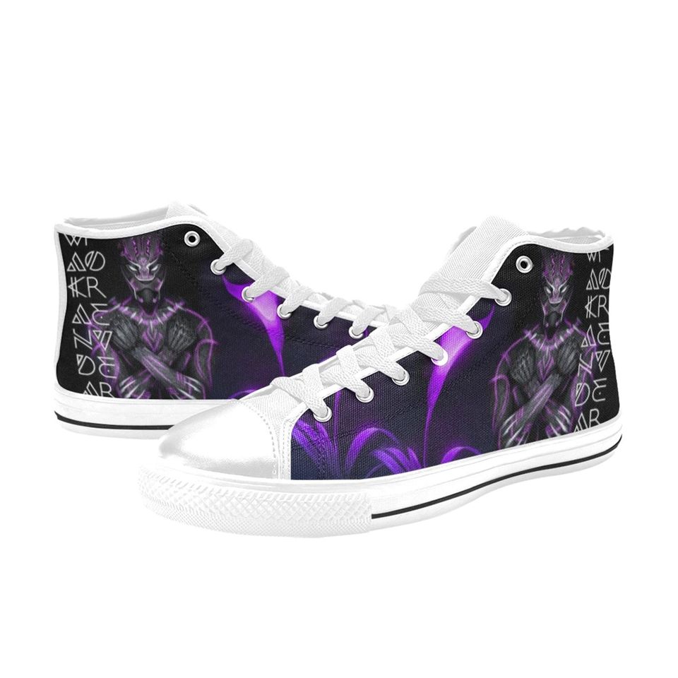 Black Panther High Top Sneakers, Black Panther Hero Shoes For Men