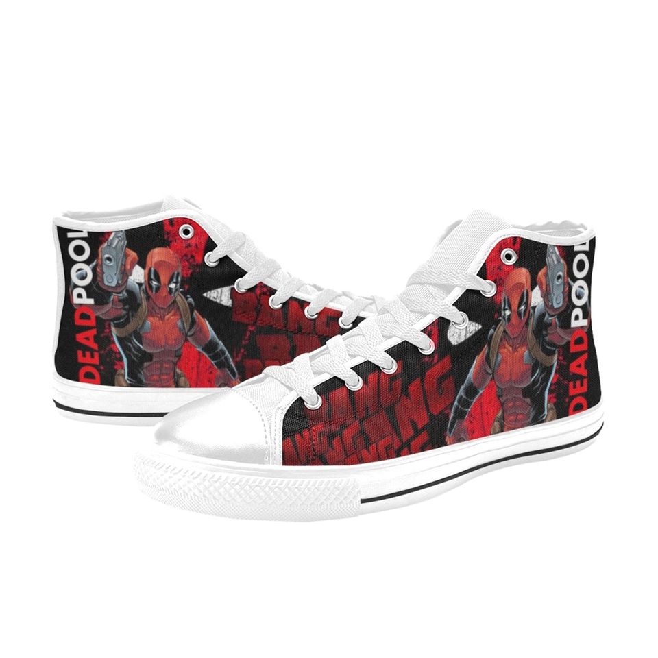 Deadpool Bang Bang High Top Sneakers, Deadpool Sneakers