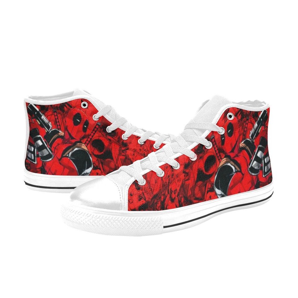Deadpool High Top Sneakers, Deadpool Hero Sneakers