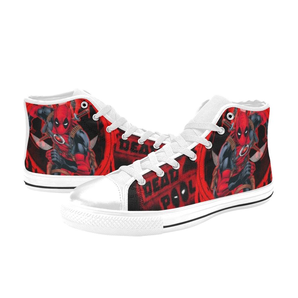 Deadpool High Top Sneakers, Deadpool Shoes