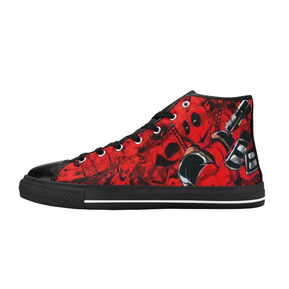 Deadpool High Top Sneakers, Deadpool Hero Sneakers