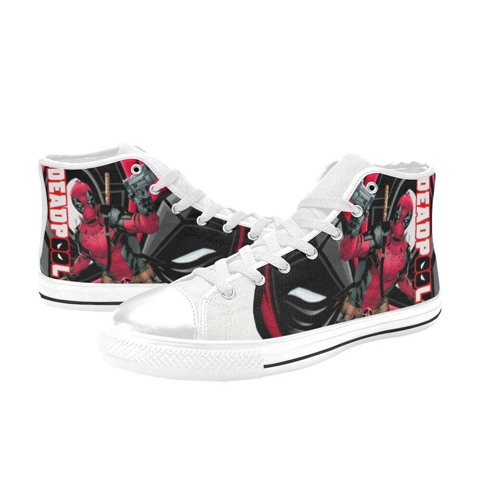 Deadpool Canvas High Top Sneakers, Deadpool Shoes