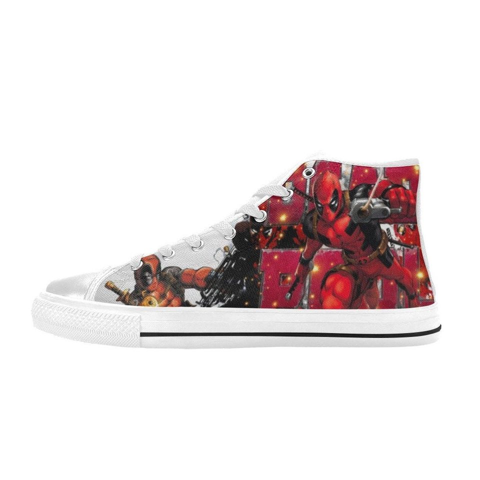 Deadpool Canvas High Top Sneakers, Deadpool Shoes For Gift