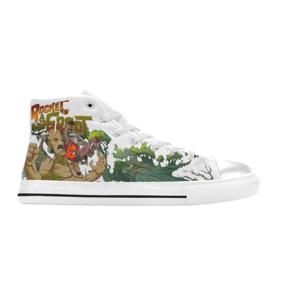 Rocket & Groot High Top Sneakers, Disney Groot Shoes