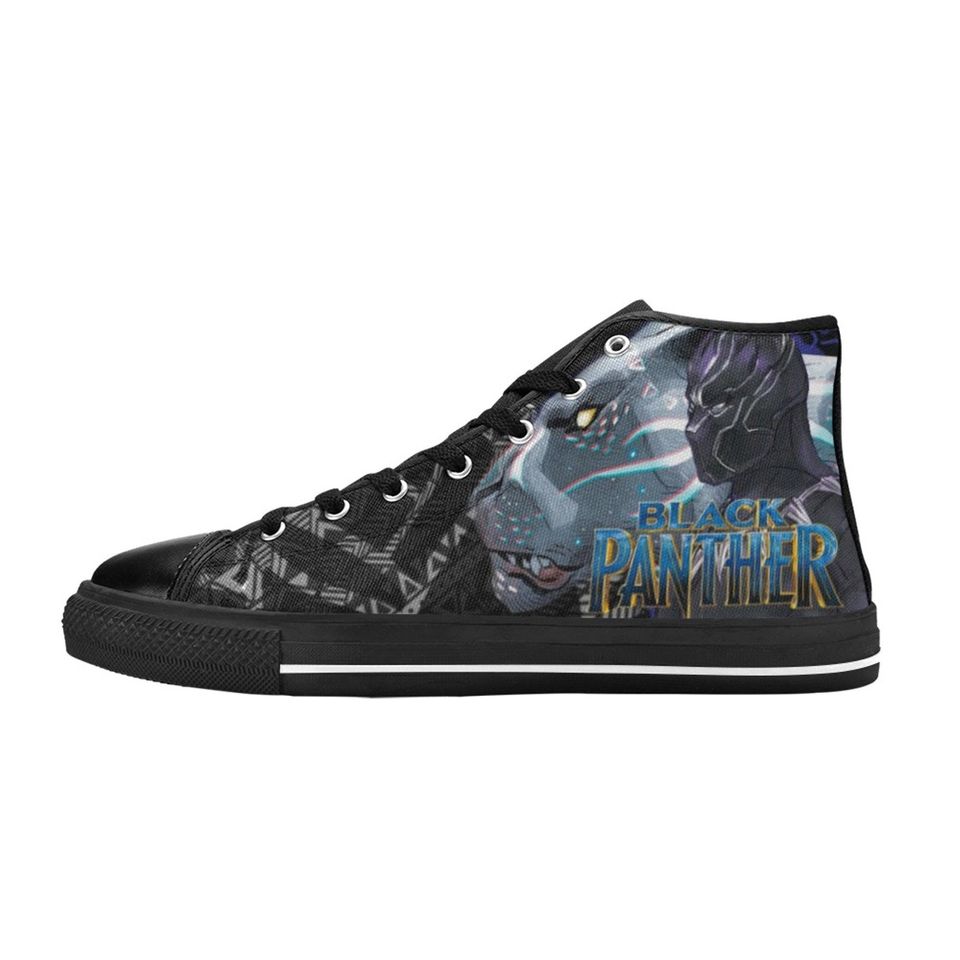Black Panther Canvas High Top Sneakers, Black Panther for Gift