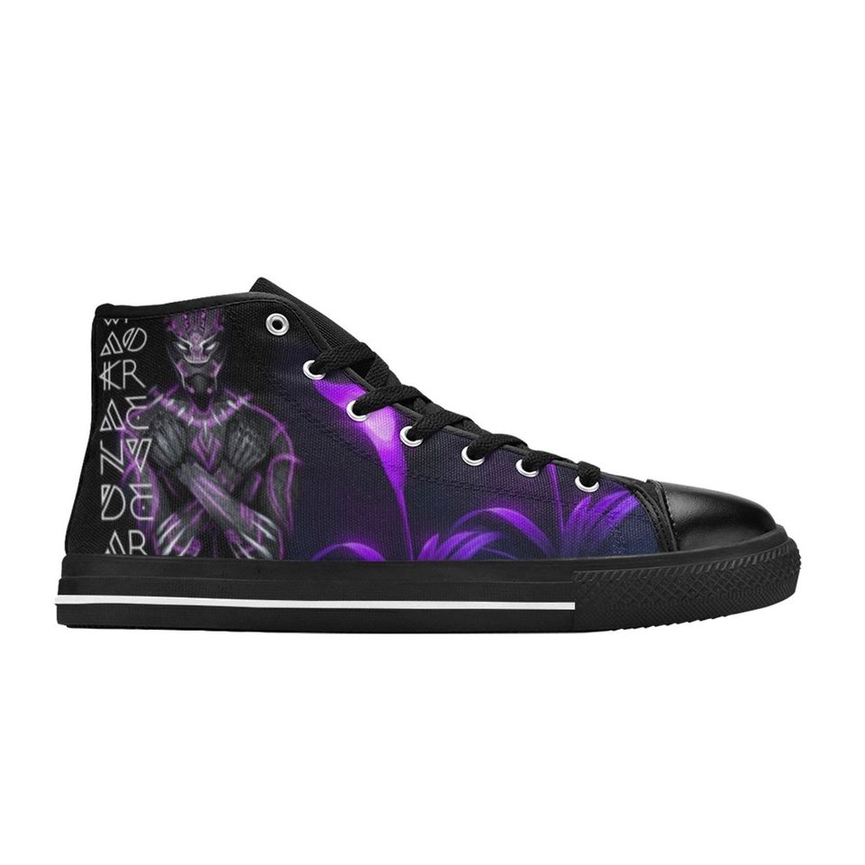 Black Panther High Top Sneakers, Black Panther Hero Shoes For Men