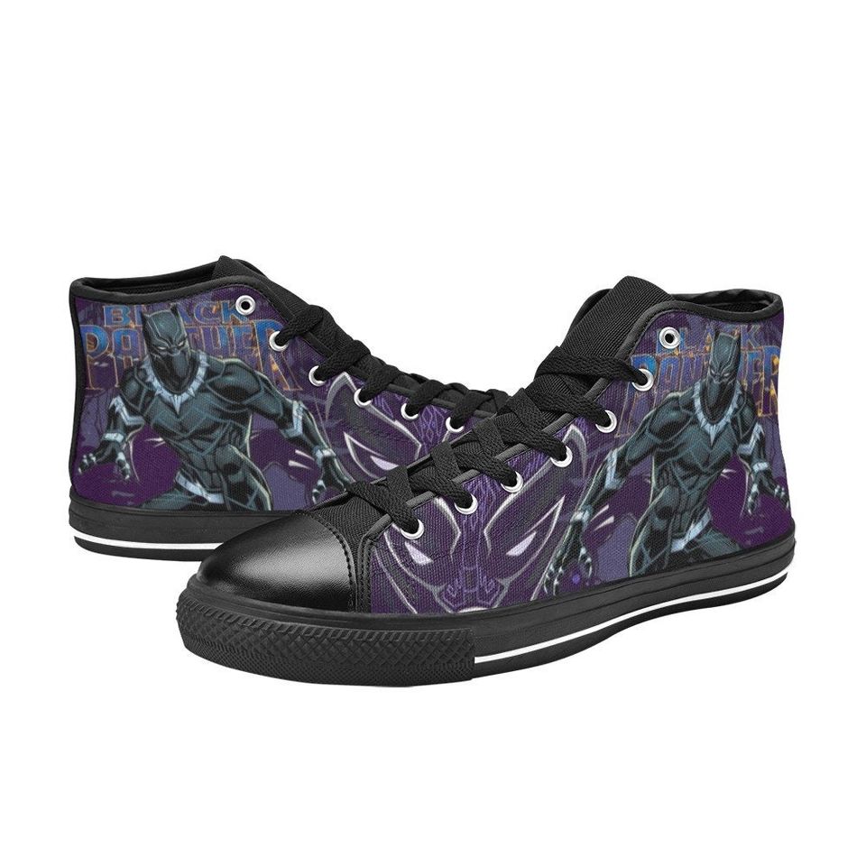 Black Panther Canvas High Top Sneakers, Black Panther Shoes