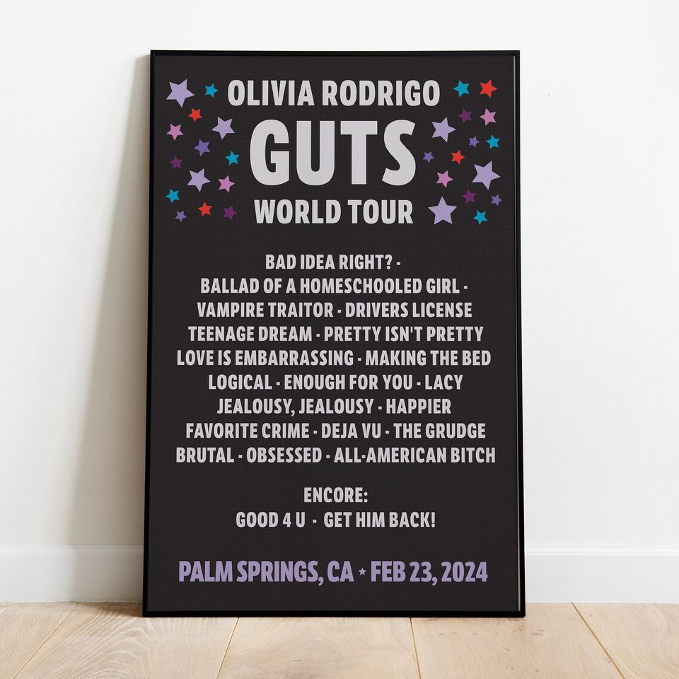 Custom Olivia Rodrigo Guts World Tour, Digital Print, Poster