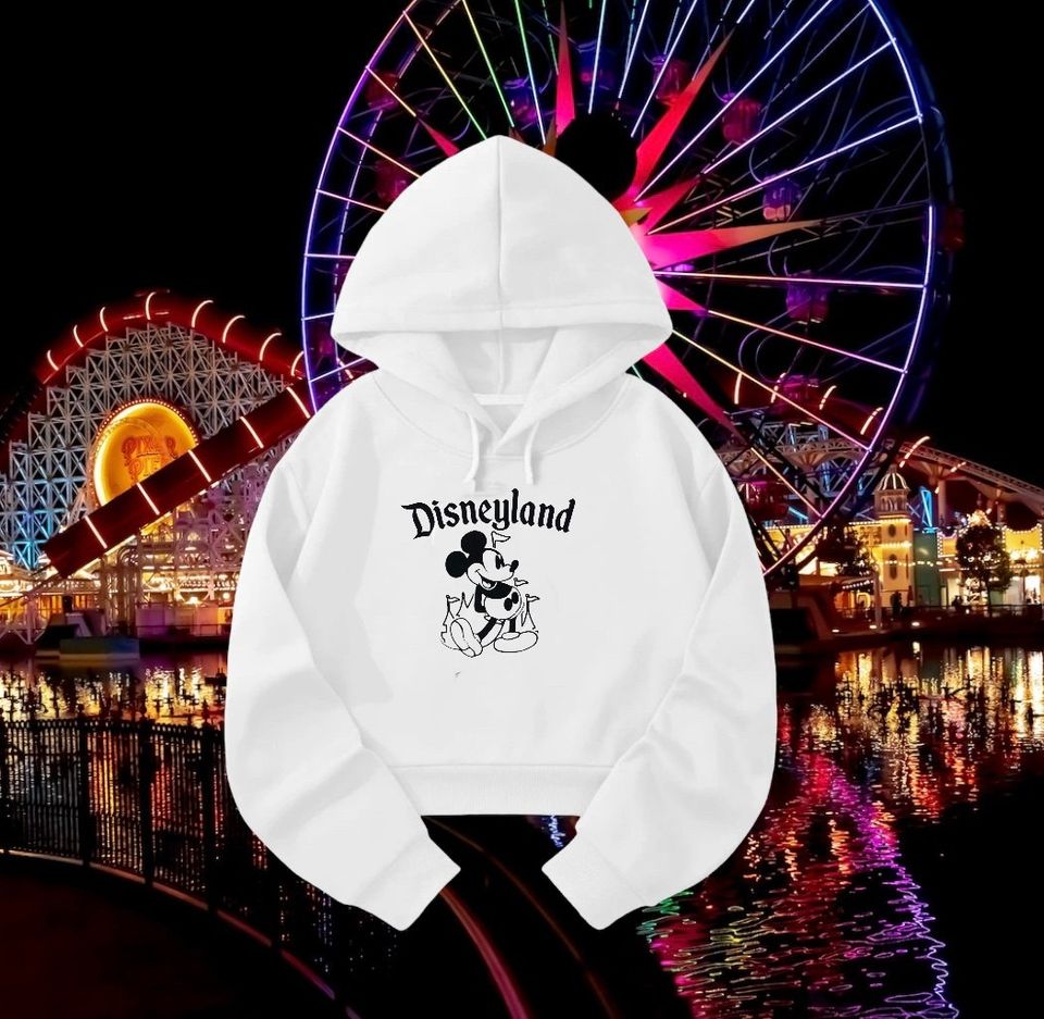 Disneyland Mickey Hoodie Crop Top