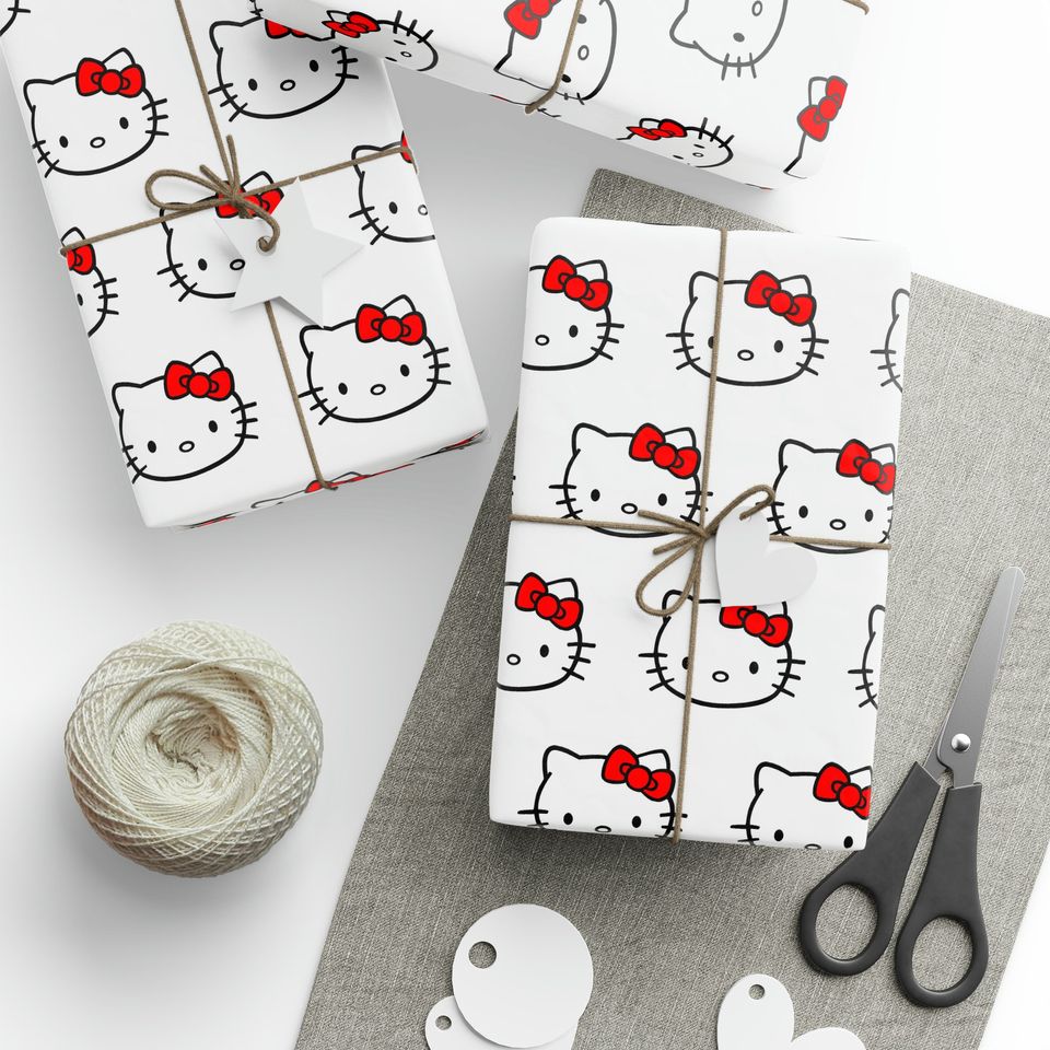 Hello Kitty Wrapping Paper Roll, Birthday Gift Wrap, Hello Kitty Gift Wrap, Wrapping Paper Roll