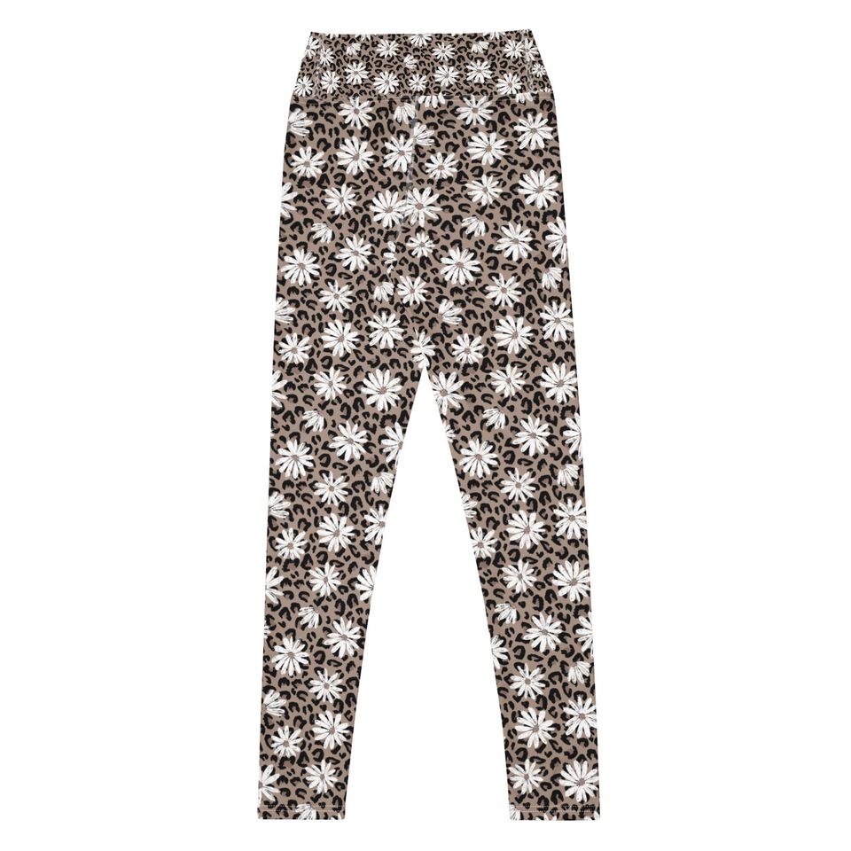 Leopard and Daisies Yoga Leggings