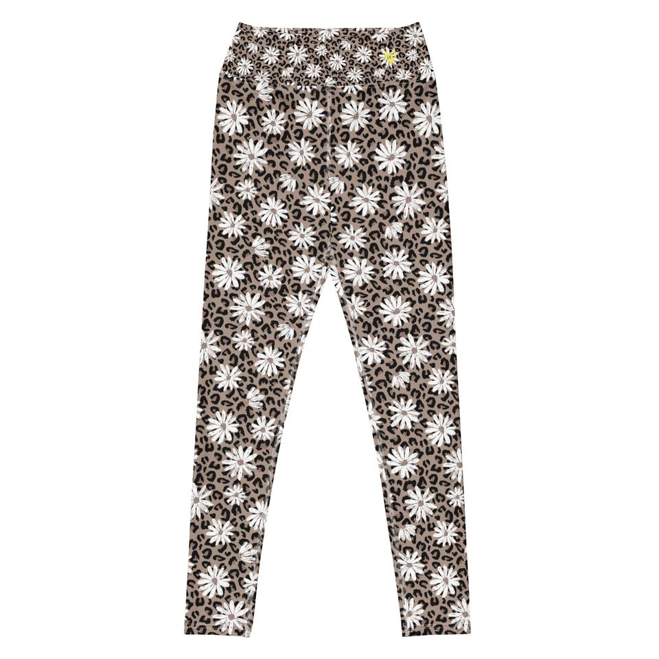 Leopard and Daisies Yoga Leggings