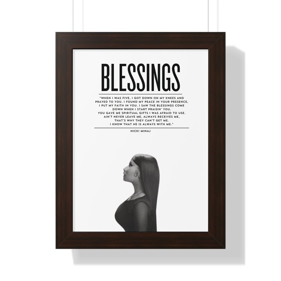 Blessings Nicki Minaj Framed Vertical Poster, Nicki Minaj Lyrics