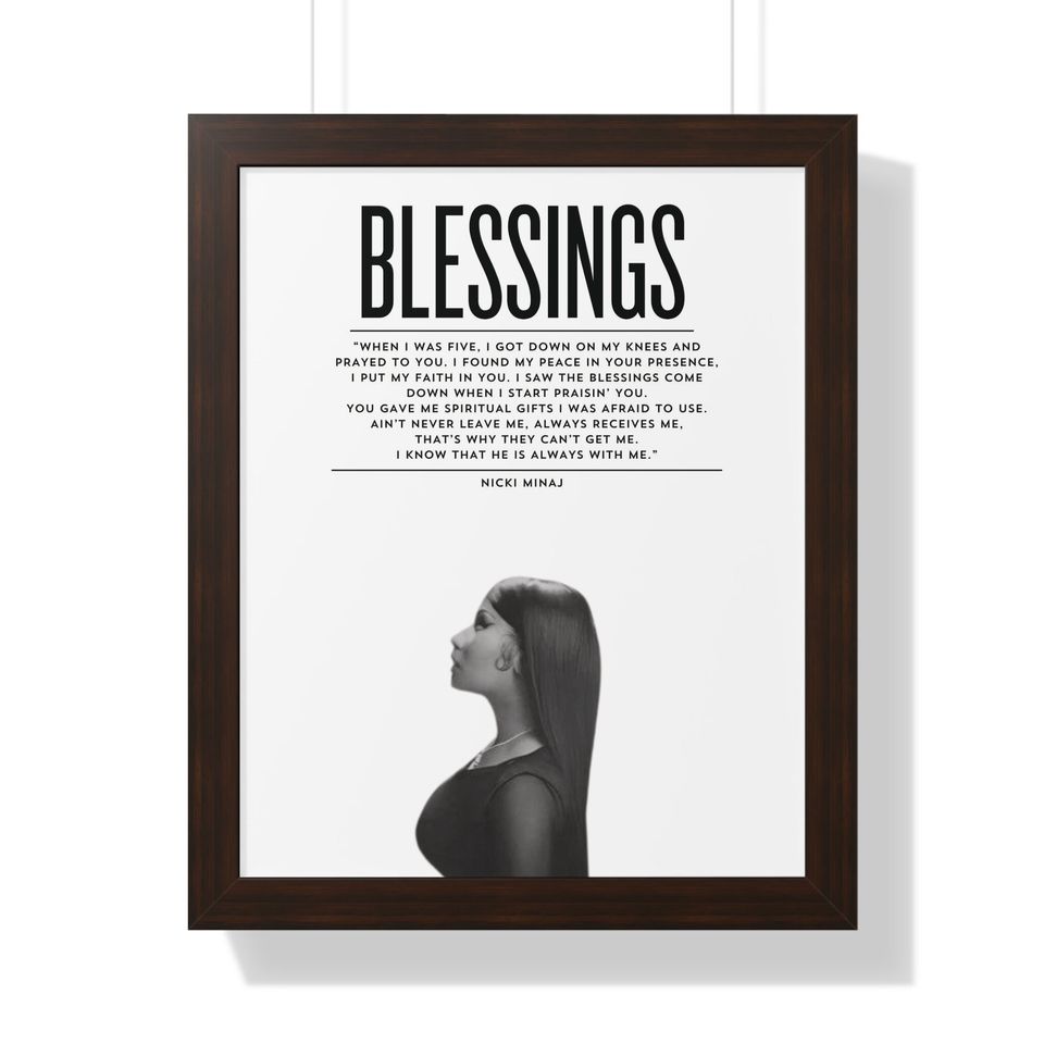 Blessings Nicki Minaj Framed Vertical Poster, Nicki Minaj Lyrics