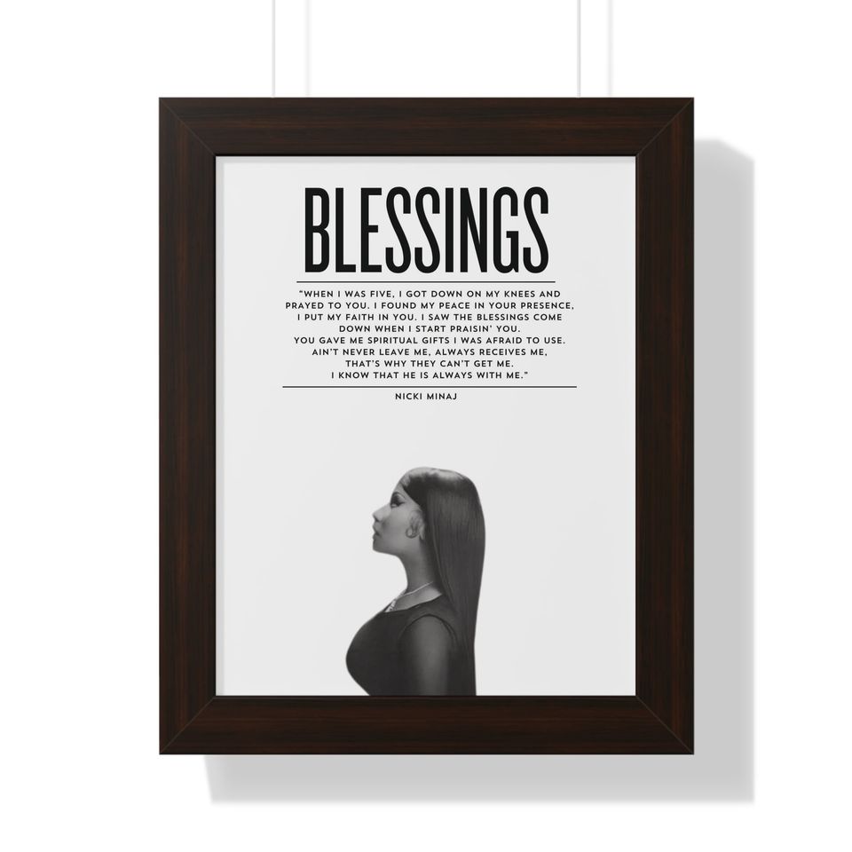 Blessings Nicki Minaj Framed Vertical Poster, Nicki Minaj Lyrics