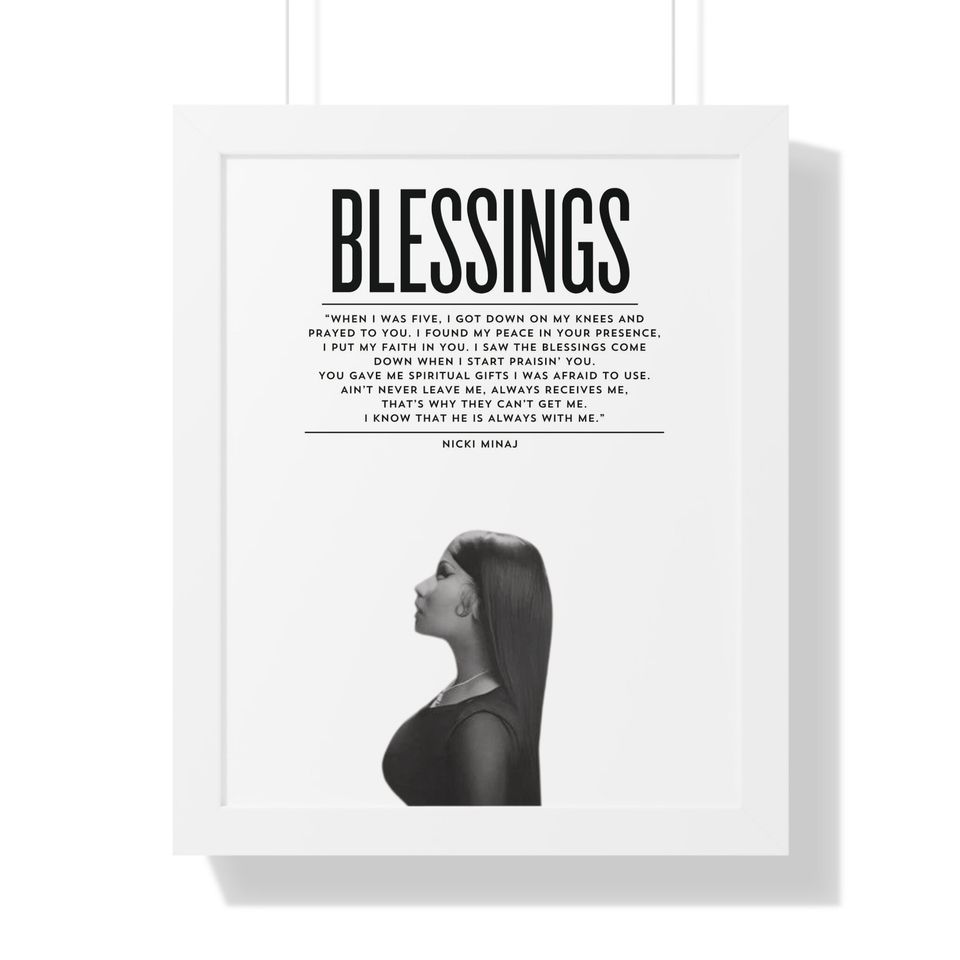 Blessings Nicki Minaj Framed Vertical Poster, Nicki Minaj Lyrics