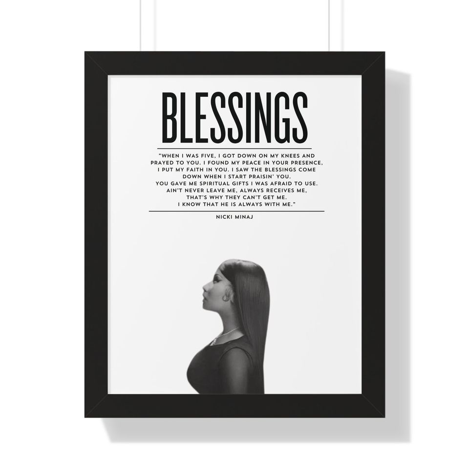 Blessings Nicki Minaj Framed Vertical Poster, Nicki Minaj Lyrics