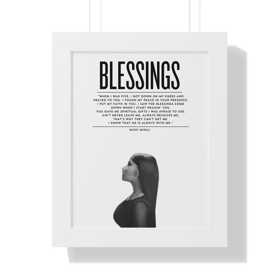 Blessings Nicki Minaj Framed Vertical Poster, Nicki Minaj Lyrics