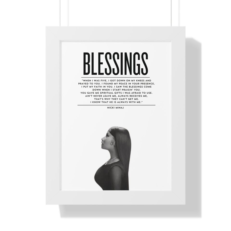 Blessings Nicki Minaj Framed Vertical Poster, Nicki Minaj Lyrics