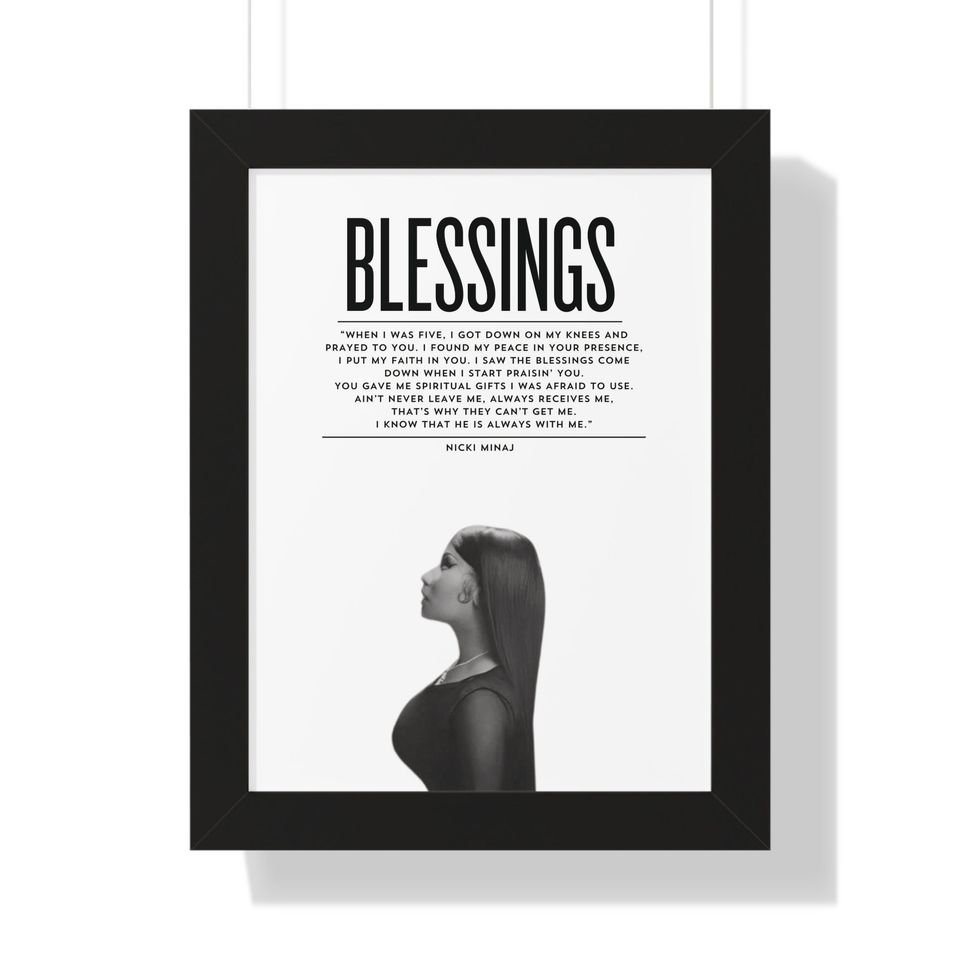Blessings Nicki Minaj Framed Vertical Poster, Nicki Minaj Lyrics