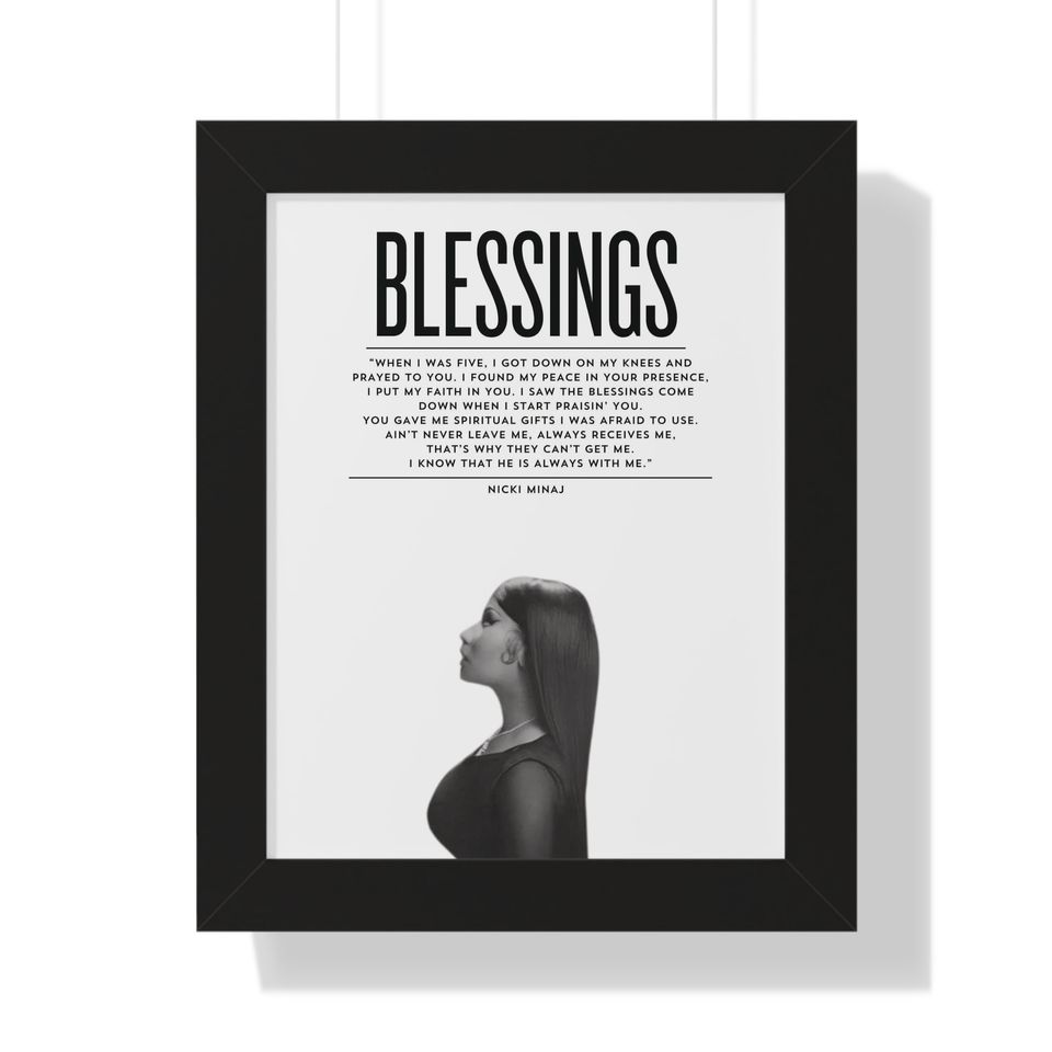 Blessings Nicki Minaj Framed Vertical Poster, Nicki Minaj Lyrics