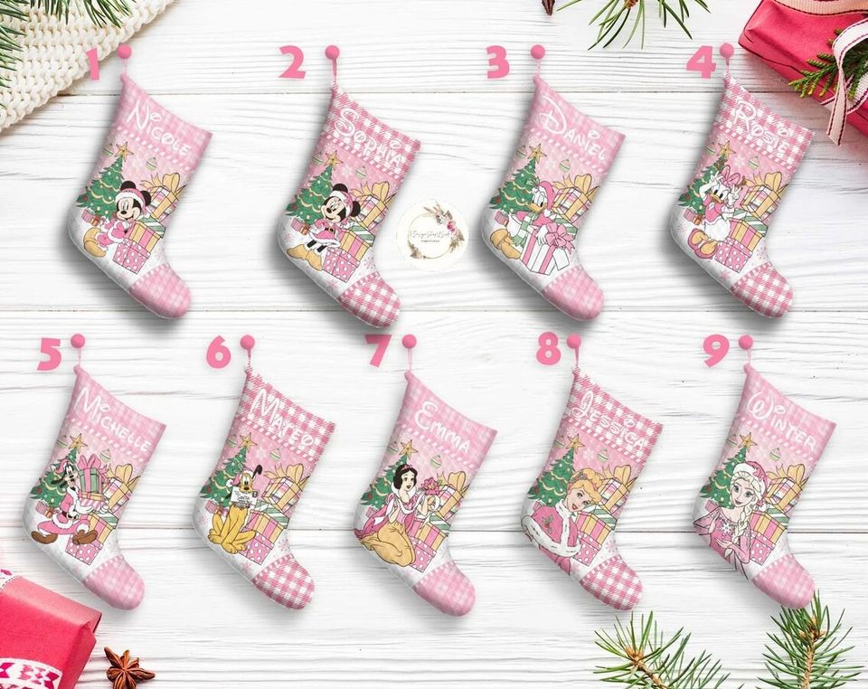 Personalized Disney Princess Christmas Stocking, Stocking Christmas Ornament