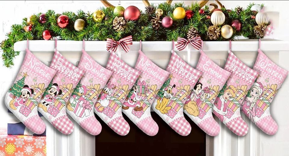 Personalized Disney Princess Christmas Stocking, Stocking Christmas Ornament