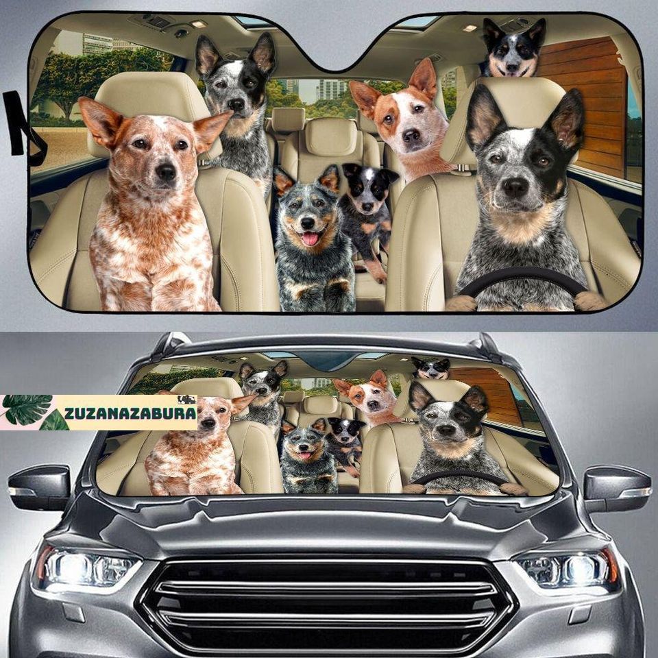 Australian Cattle Car Sun Shade, Cattle Dog Auto Sun Shade