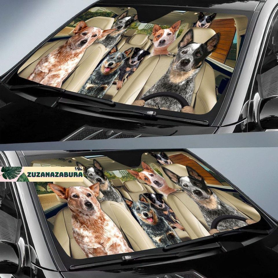 Australian Cattle Car Sun Shade, Cattle Dog Auto Sun Shade