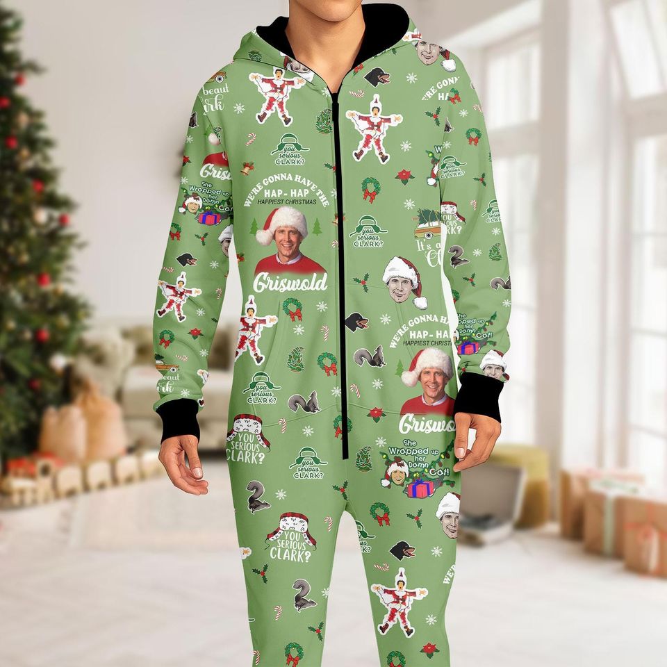 Clark Griswold Christmas One-Piece Pjs, Griswold Family Pjs, 90s Movie Jumpsuit, National Lampoon's Christmas Vacation Gift