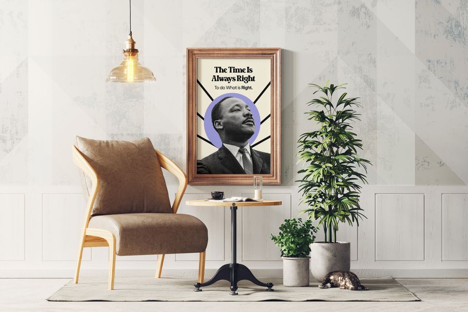 Martin Luther King Jr. Motivational Poster, Black History Month Decor, Civil Rights Movement Art