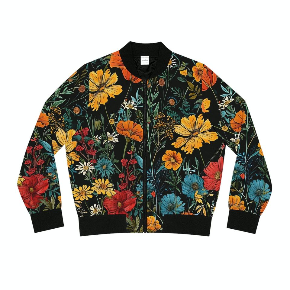 Boho Wildflowers Women's Bomber Jacket (AOP)