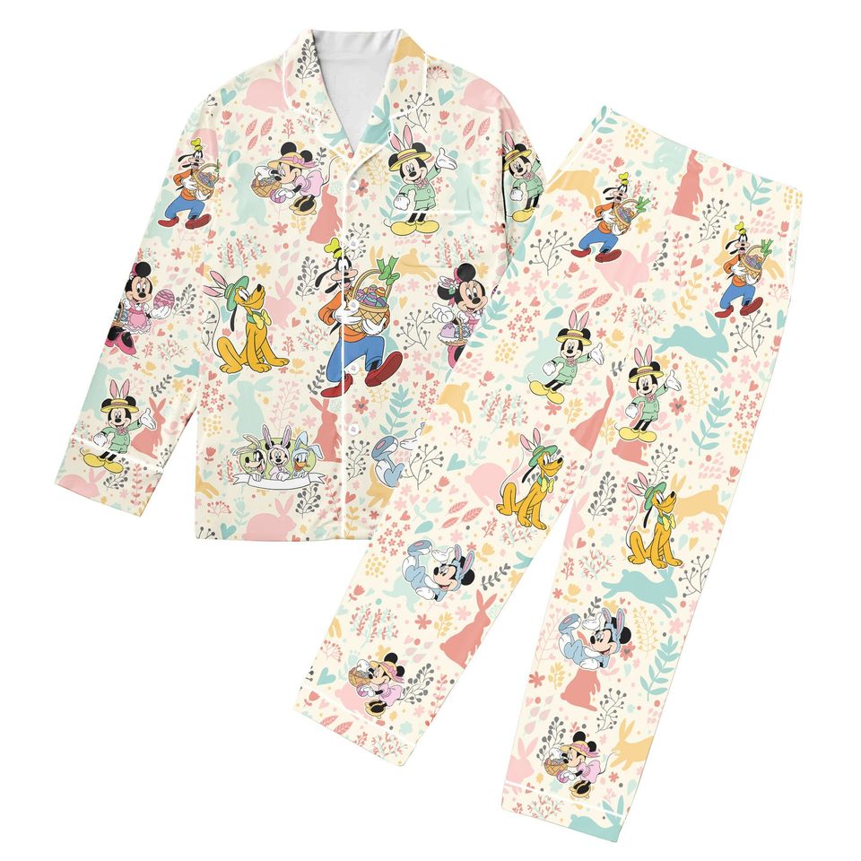 Happy Disney Easter Pajamas Mickey Easter Adult Pajamas Sets