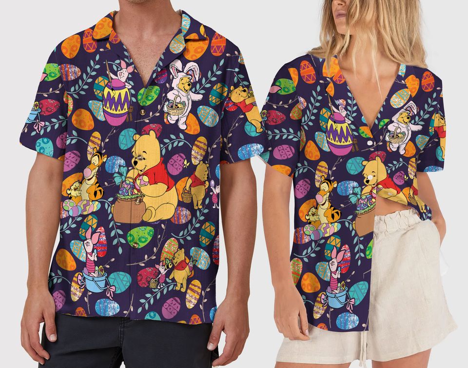 Vintage Disney Easter Hawaiian Shirt Easter Bunny Tropical Shirt