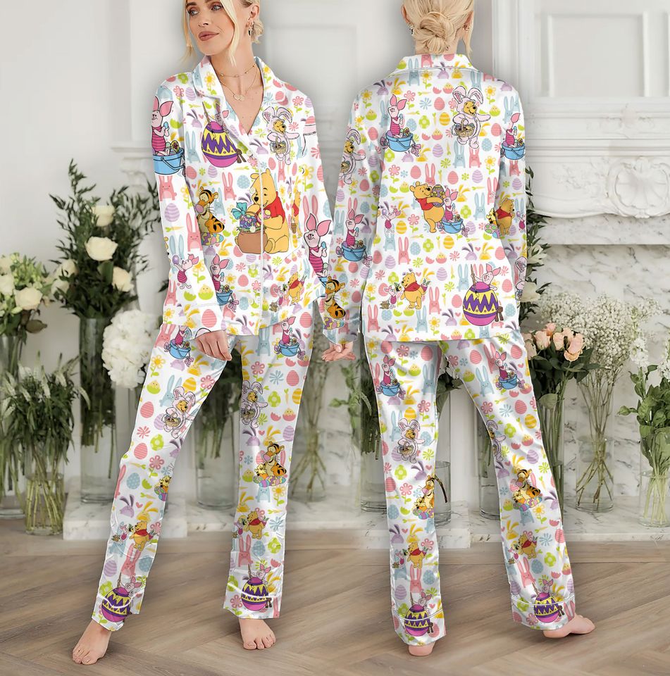 Floral Disney Easter Pajamas Easter Bunny Adult Pajamas Sets