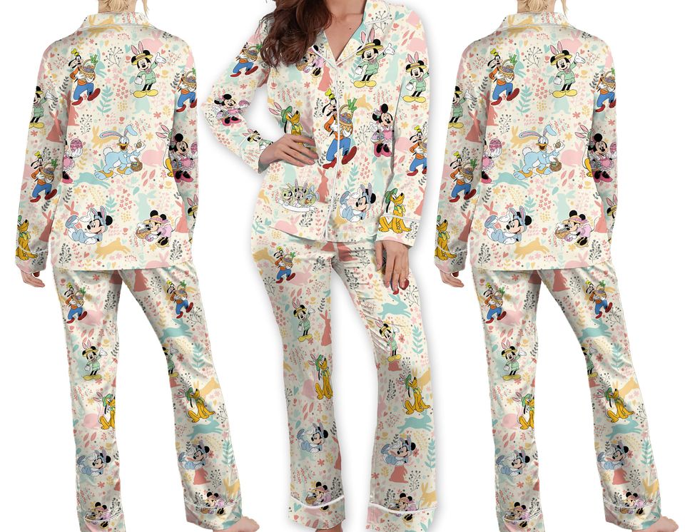 Happy Disney Easter Pajamas Mickey Easter Adult Pajamas Sets
