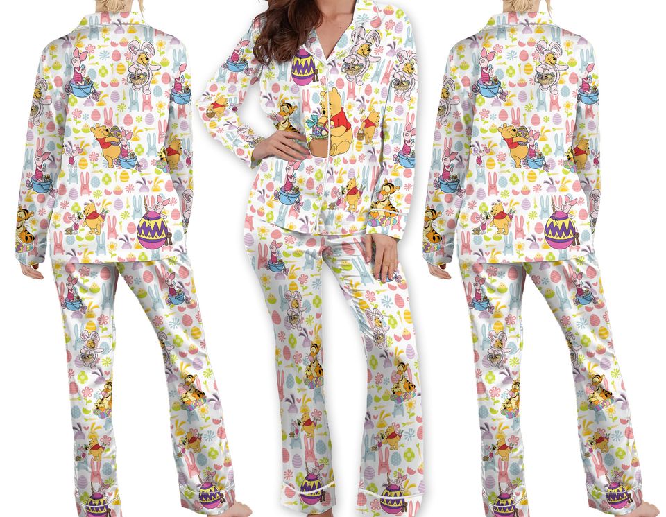 Floral Disney Easter Pajamas Easter Bunny Adult Pajamas Sets
