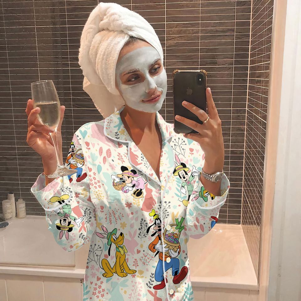 Happy Disney Easter Pajamas Mickey Easter Adult Pajamas Sets