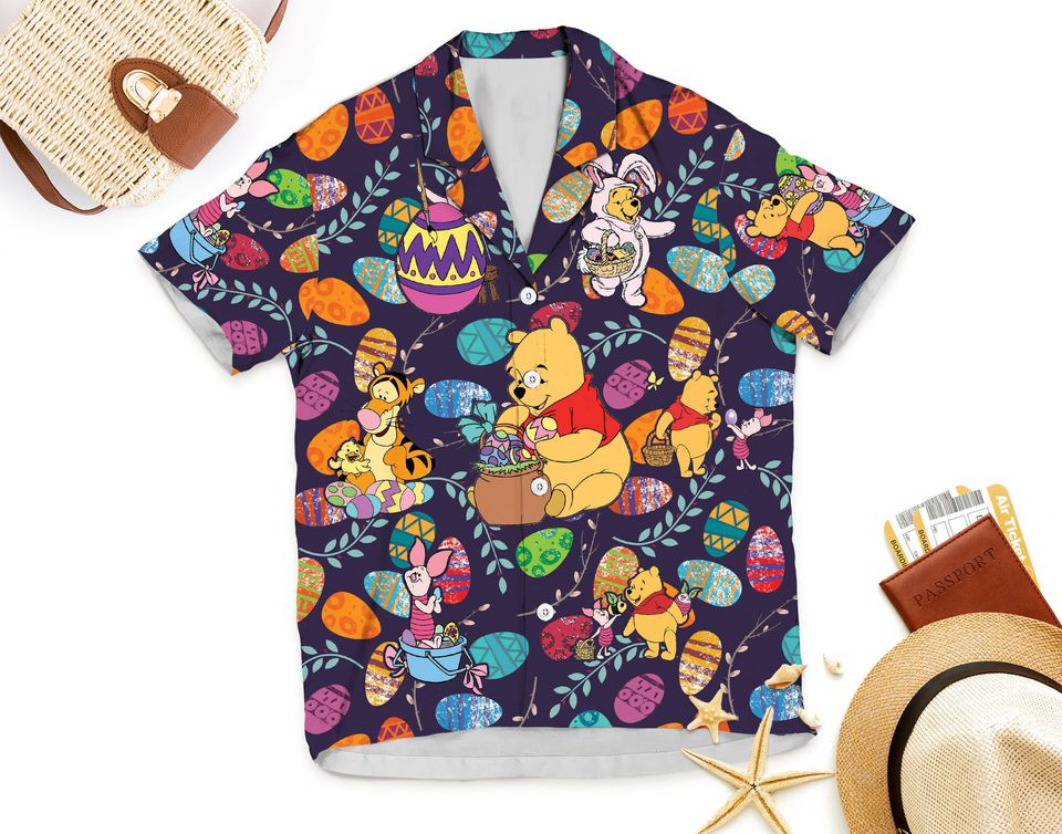 Vintage Disney Easter Hawaiian Shirt Easter Bunny Tropical Shirt