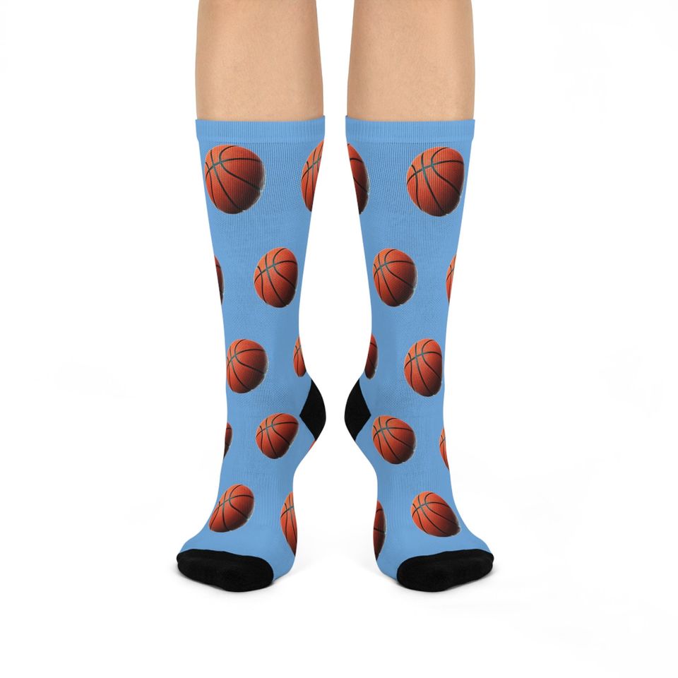 Basketball Crew Socks (Light Blue)