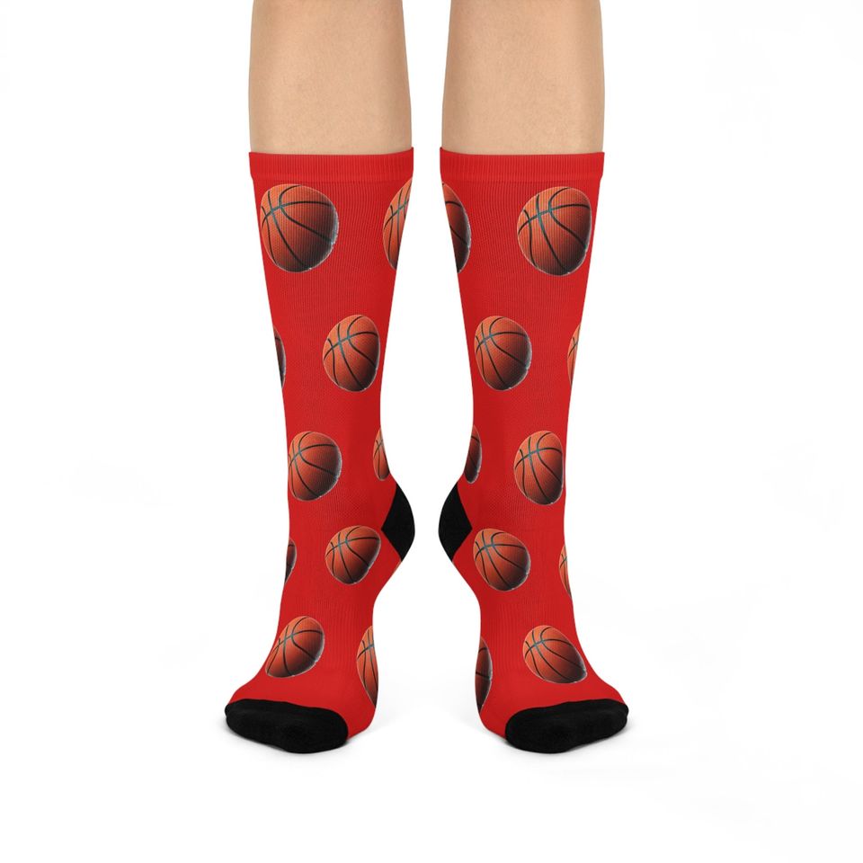 Basketball Crew Socks (Red)